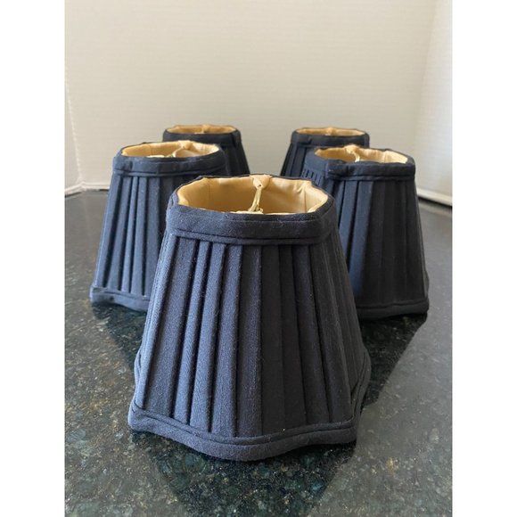 Chandelier Lamp Shades, Black, 4 Sided, Clip On (Qty. 4) - Picture 1 of 9